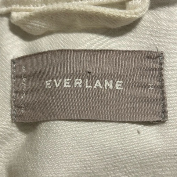 Everlane Women's Denim Jacket Medium off-white Button-Up Casual Short Fall - Picture 4 of 12